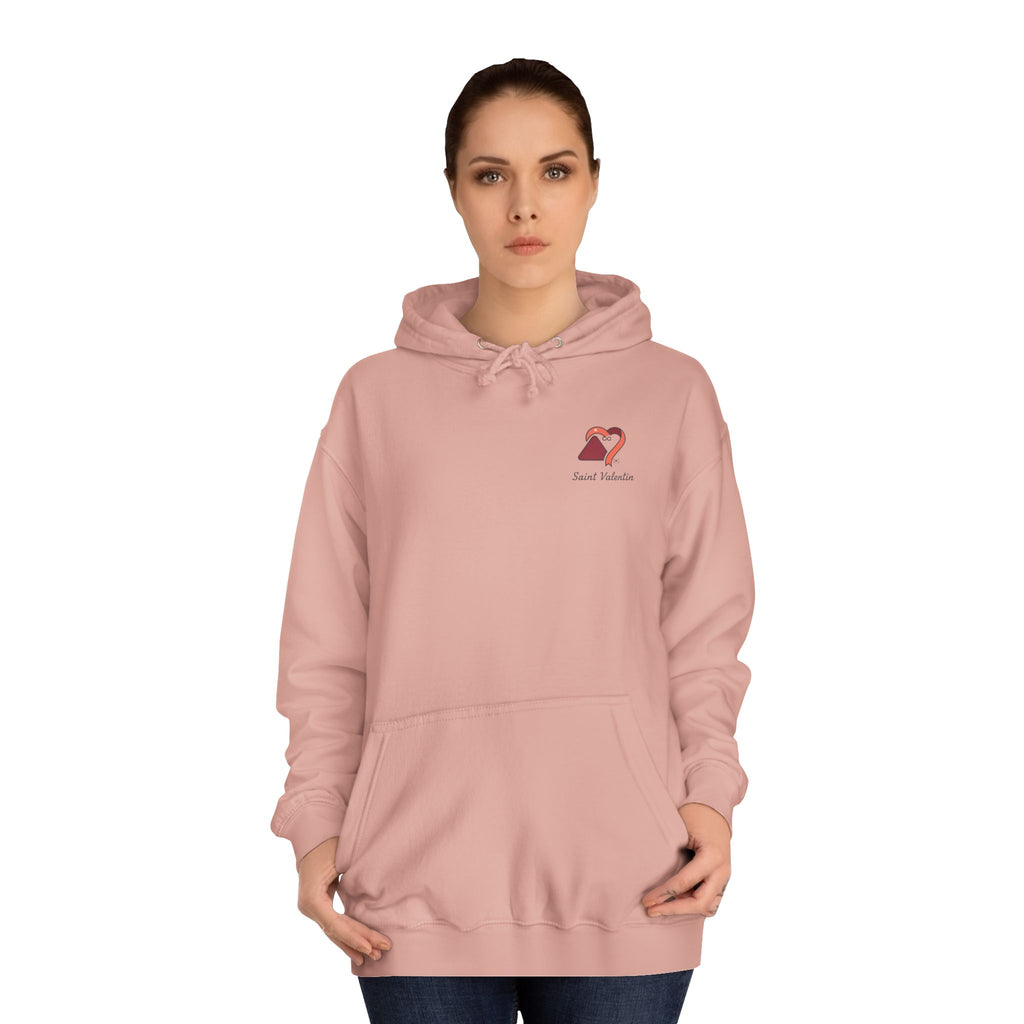 Edition limited Saint Valentin Day College Crest Hoodie — Minimal Heart & Book Campus Pullover