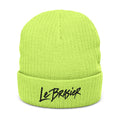 Embroidered Ribbed Beanie — 'Le Brasier' Streetwear Knit Cap