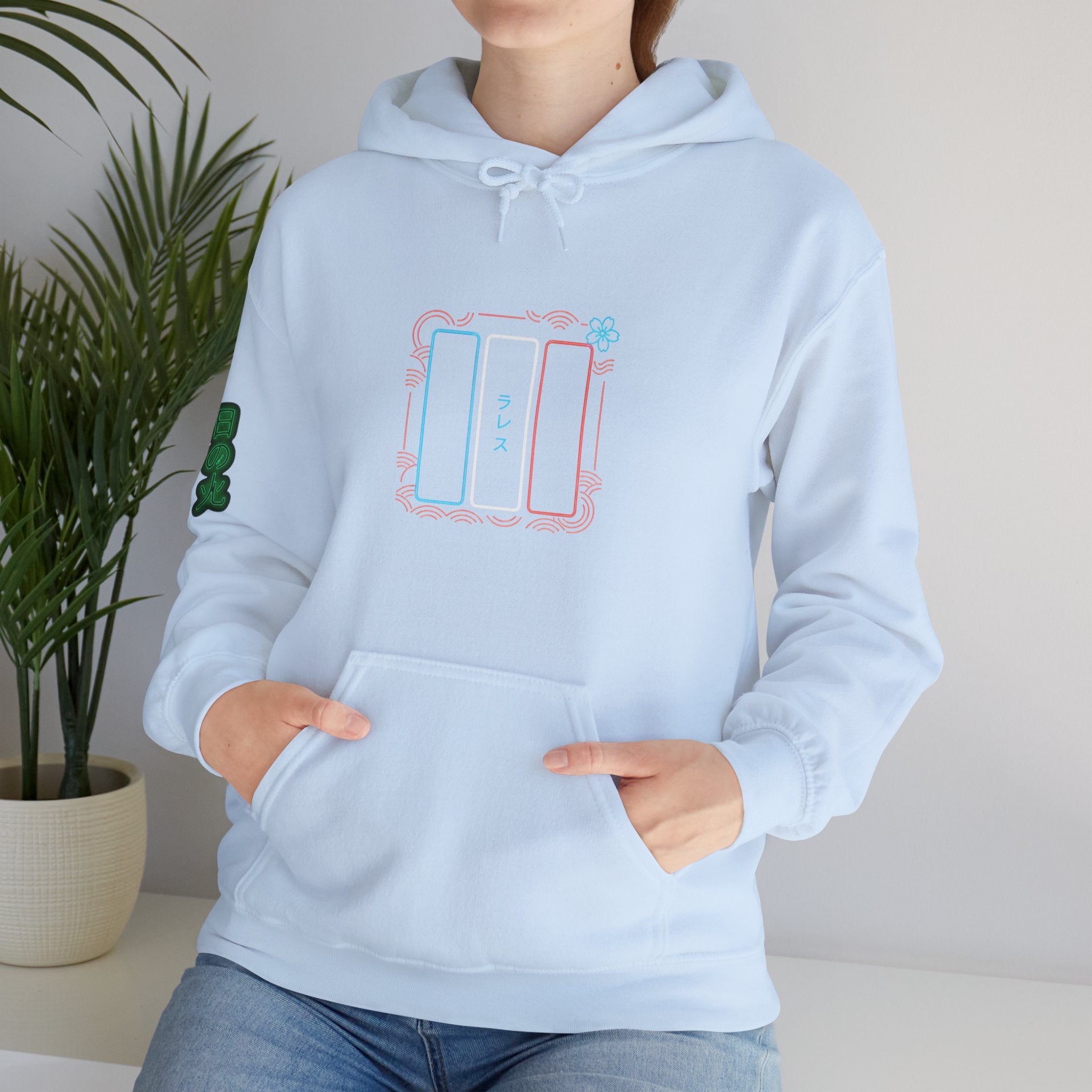 Drapeau français style néon japonais Hoodie unisexes