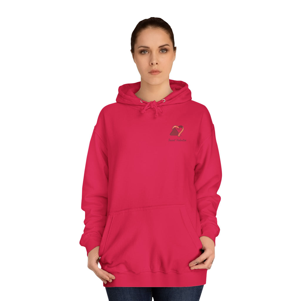 Edition limited Saint Valentin Day College Crest Hoodie — Minimal Heart & Book Campus Pullover