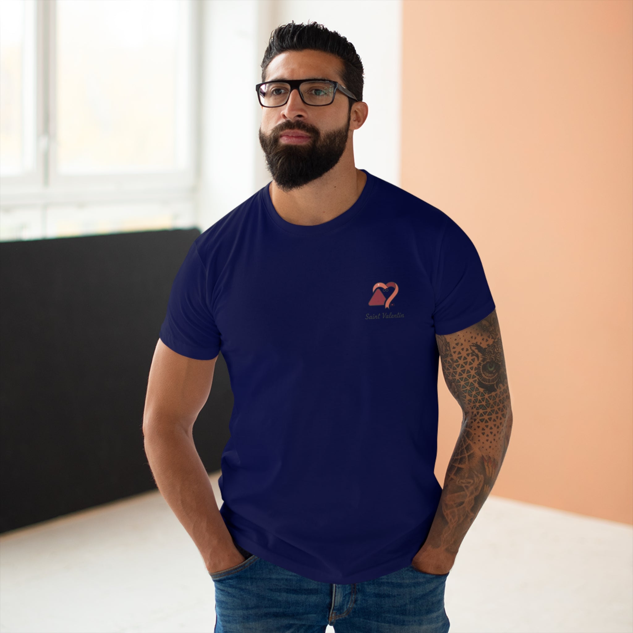 Edition limited Saint Valentin Day Men's Heart Logo T-Shirt — 'Good Vibes' Chest Graphic