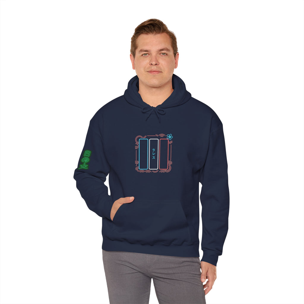 Drapeau français style néon japonais Hoodie unisexes