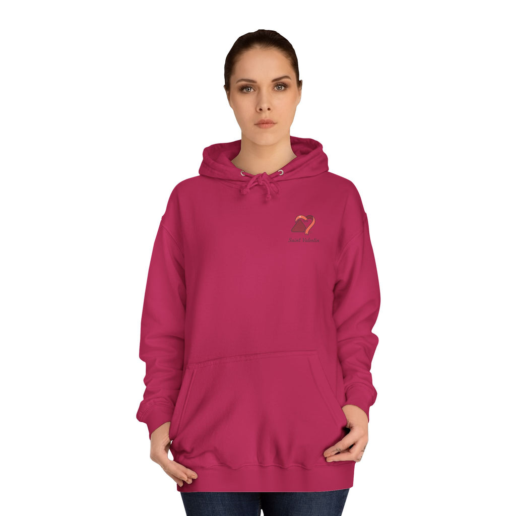 Edition limited Saint Valentin Day College Crest Hoodie — Minimal Heart & Book Campus Pullover
