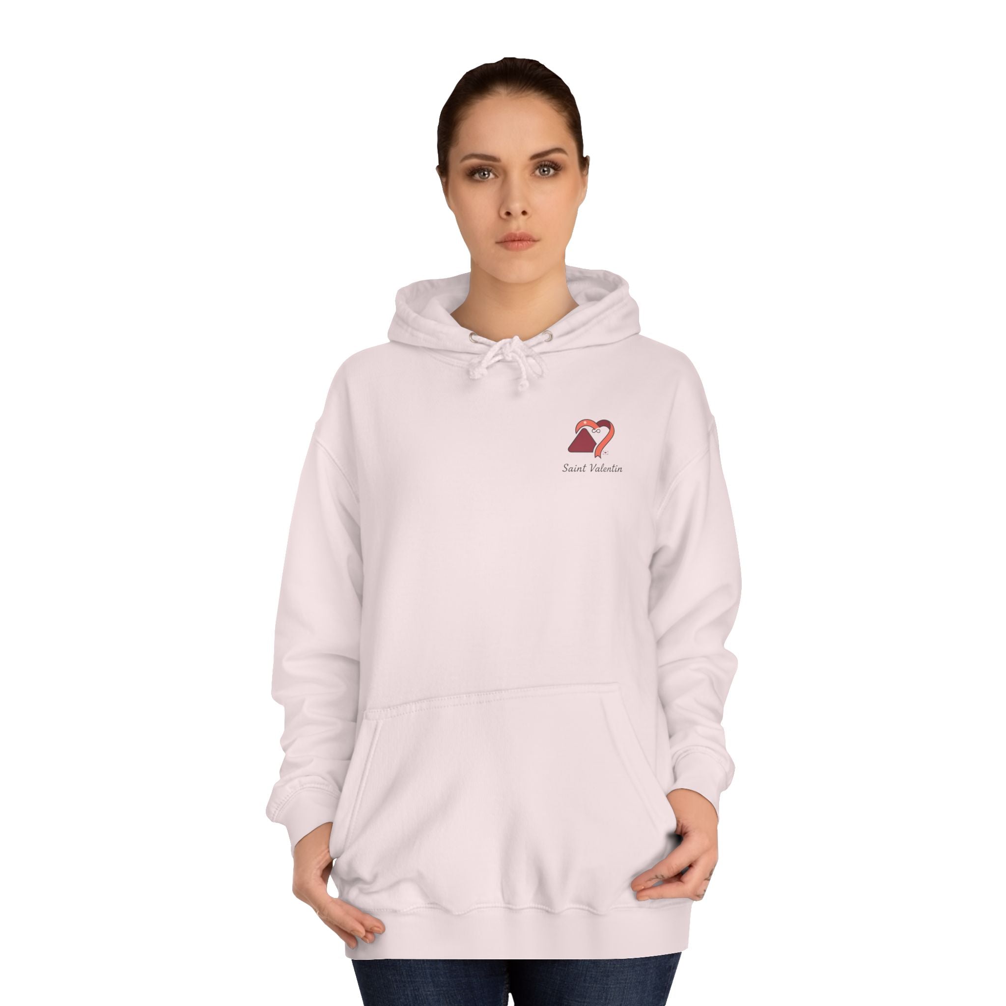 Edition limited Saint Valentin Day College Crest Hoodie — Minimal Heart & Book Campus Pullover