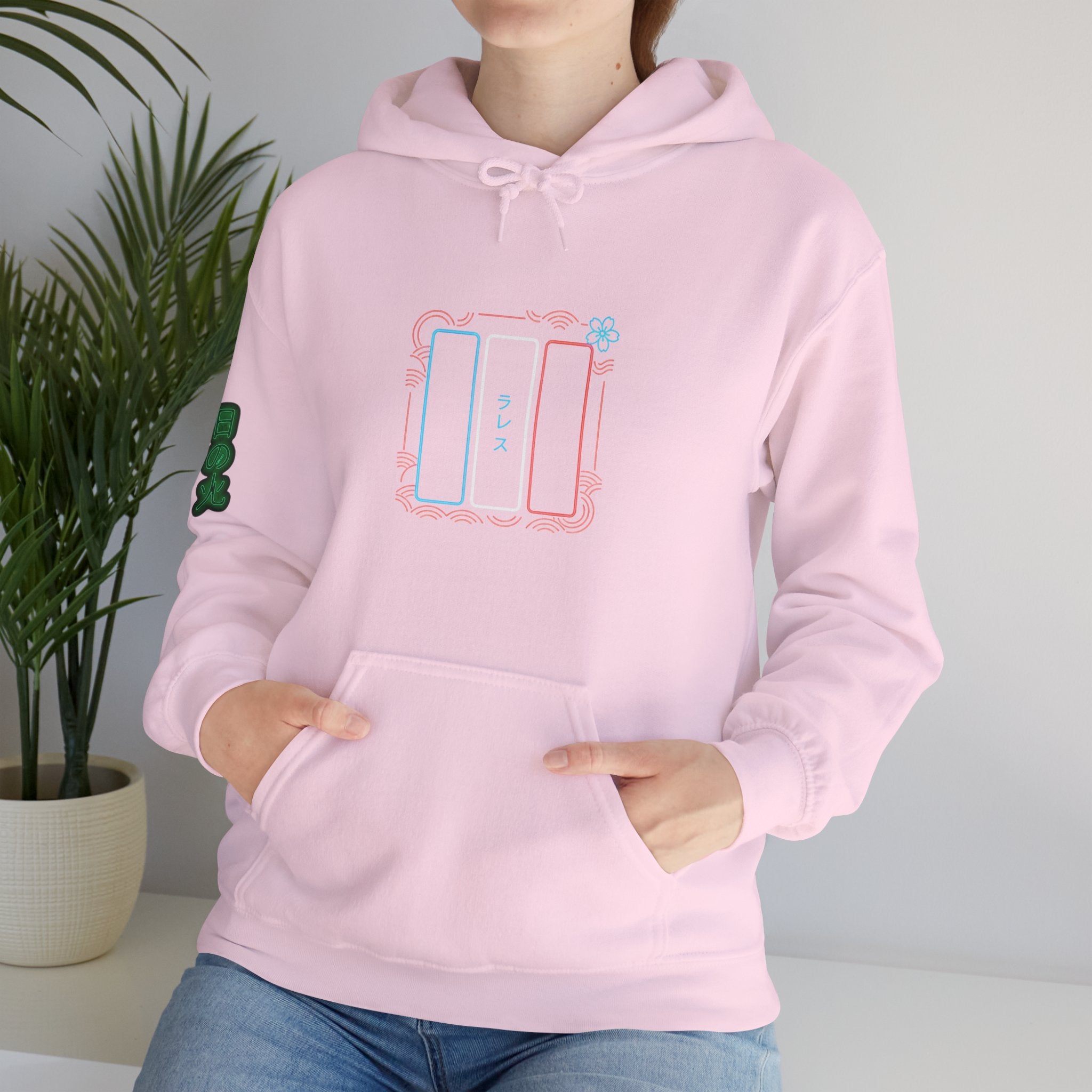 Drapeau français style néon japonais Hoodie unisexes