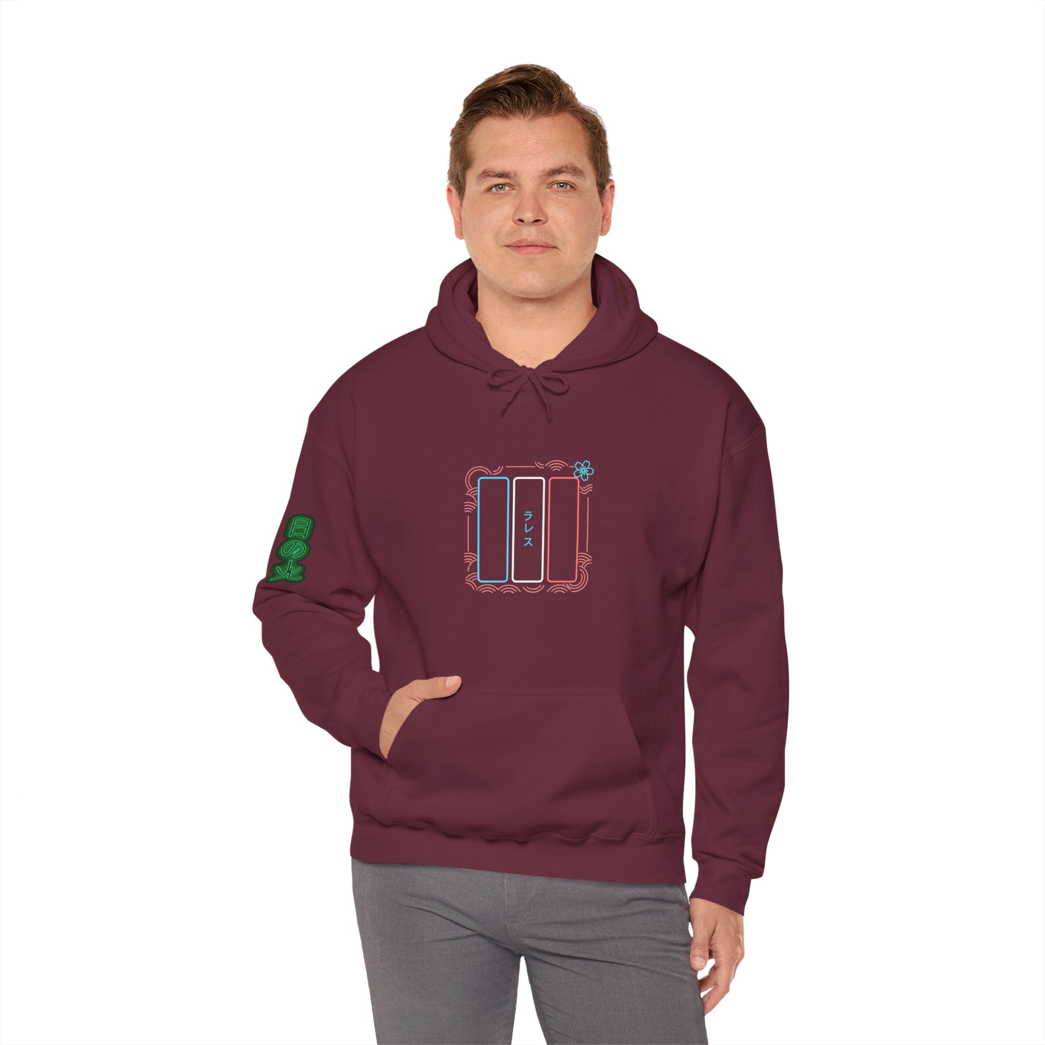 Drapeau français style néon japonais Hoodie unisexes
