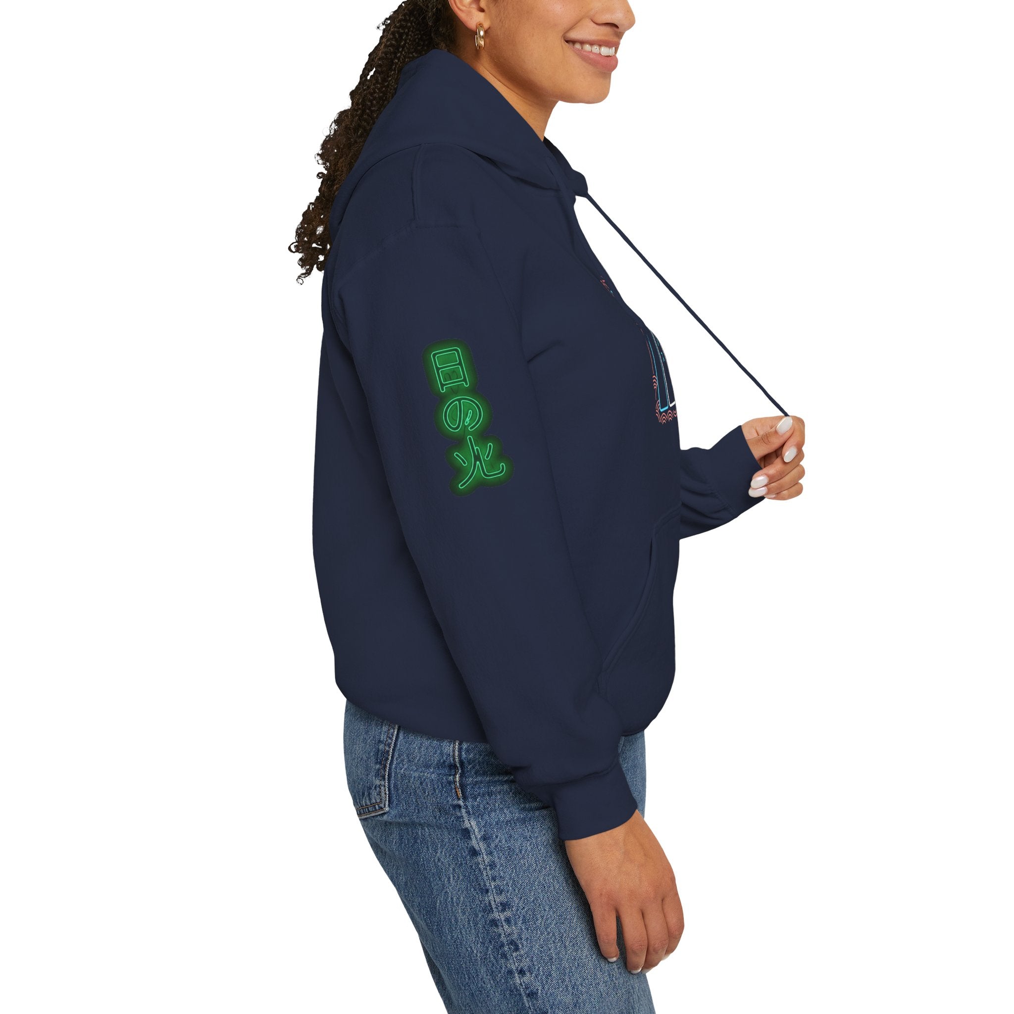 Drapeau français style néon japonais Hoodie unisexes