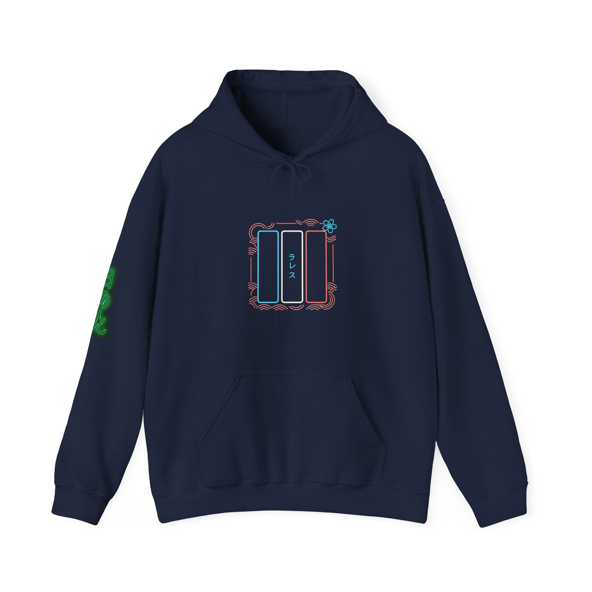 Drapeau français style néon japonais Hoodie unisexes