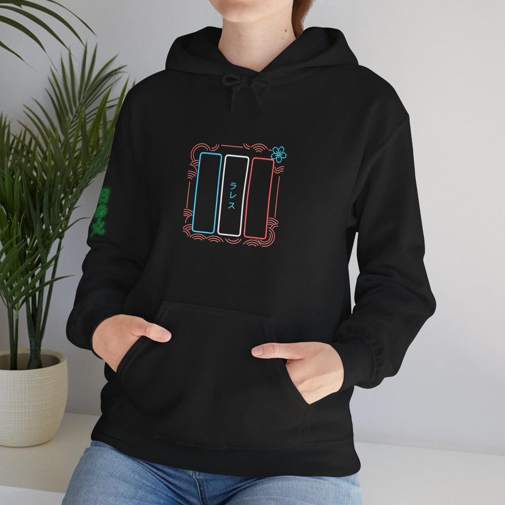 Drapeau français style néon japonais Hoodie unisexes