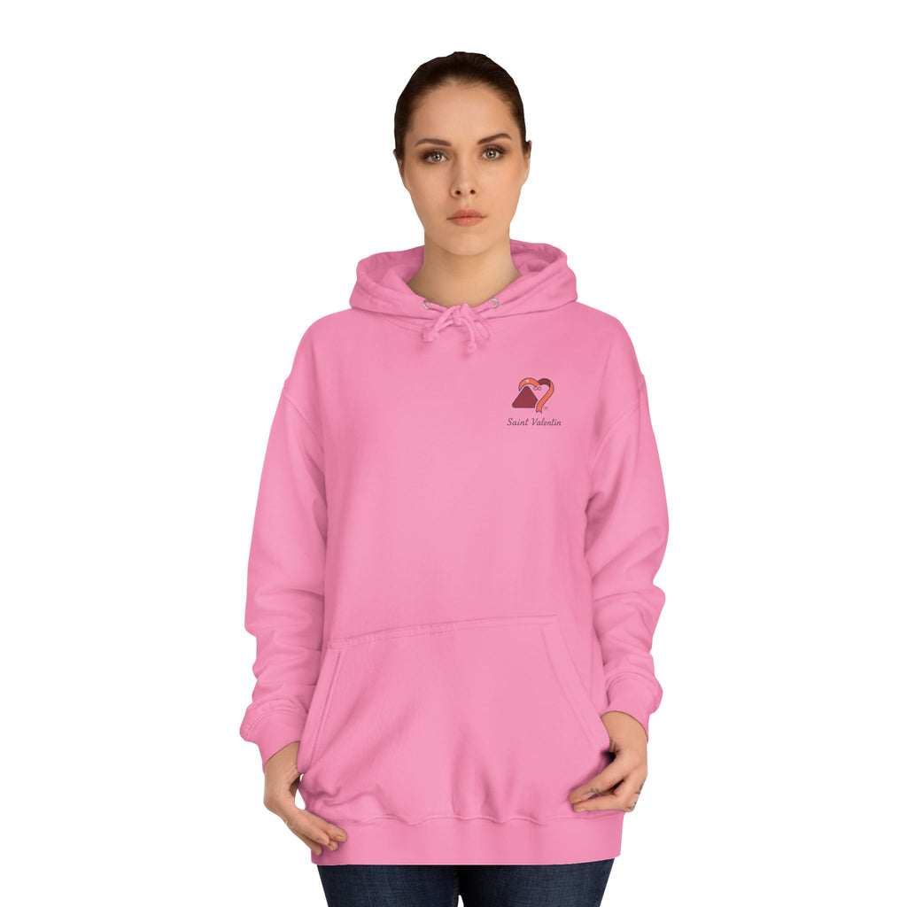 Edition limited Saint Valentin Day College Crest Hoodie — Minimal Heart & Book Campus Pullover