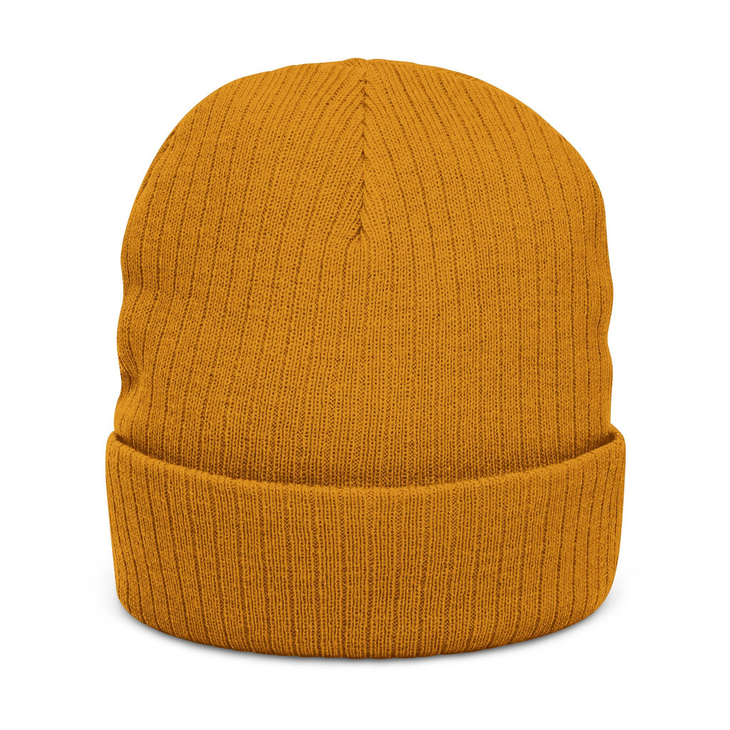 Embroidered Ribbed Beanie — 'Le Brasier' Streetwear Knit Cap
