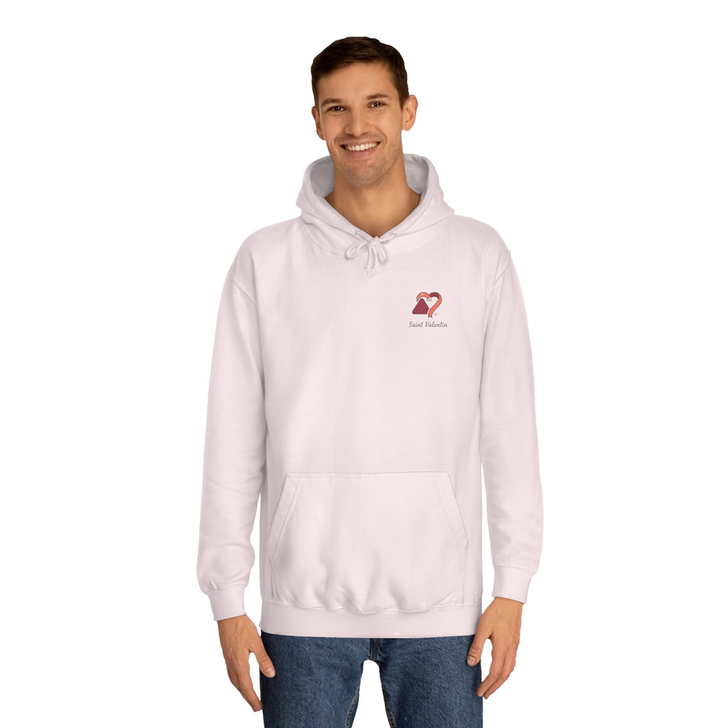 Edition limited Saint Valentin Day College Crest Hoodie — Minimal Heart & Book Campus Pullover