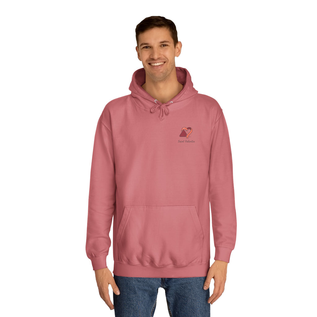 Edition limited Saint Valentin Day College Crest Hoodie — Minimal Heart & Book Campus Pullover
